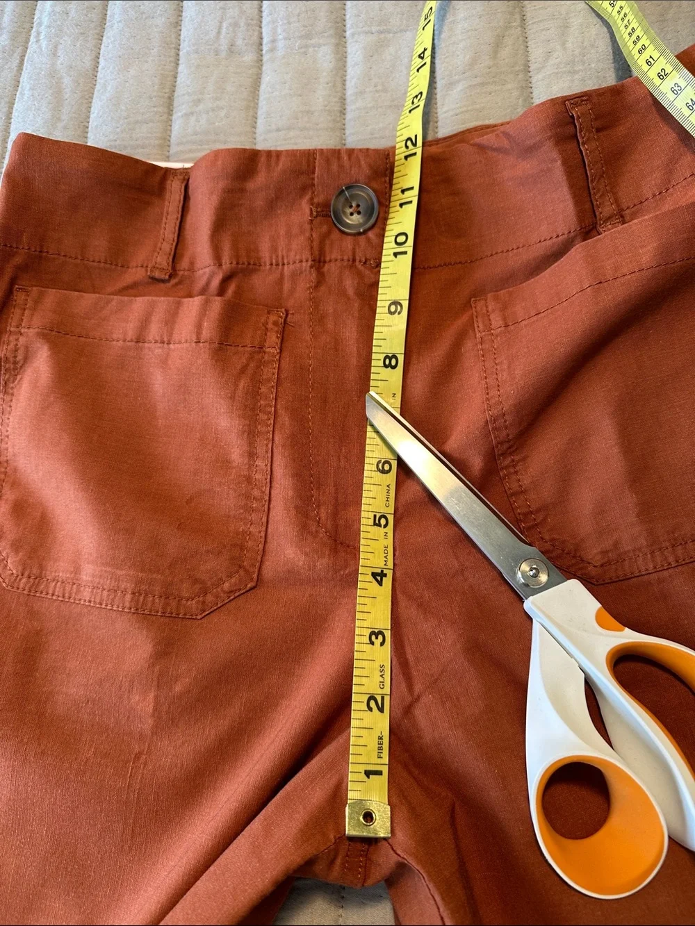 NEW Hilary Radley Rust Brown High-Rise Wide Leg Crop Pants - Picture 3 of 8